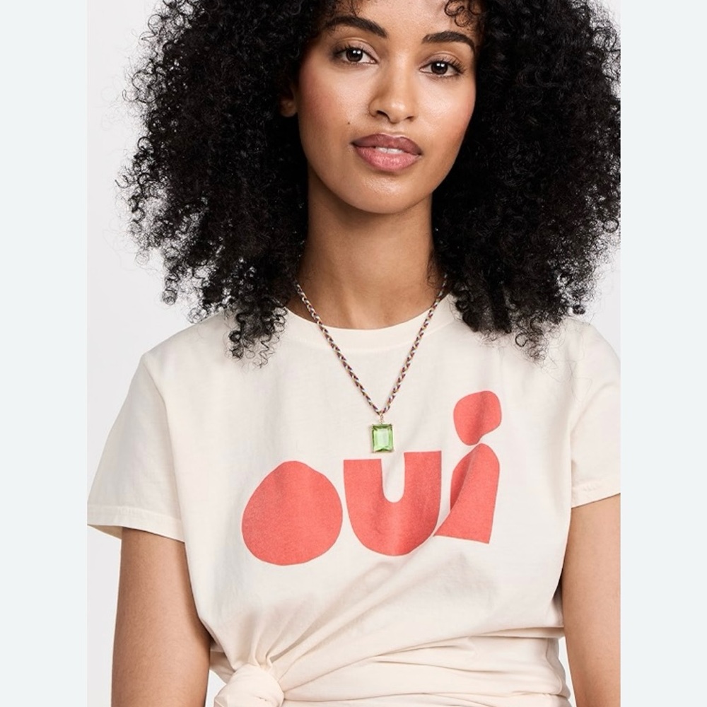 Clare V oui t shirt size large. Sold out! Excellent used condition ❤️